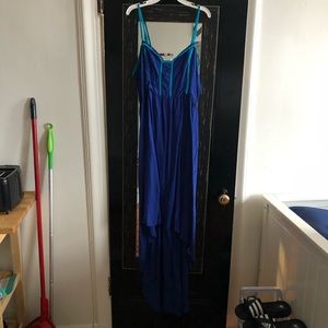Blue high low dress